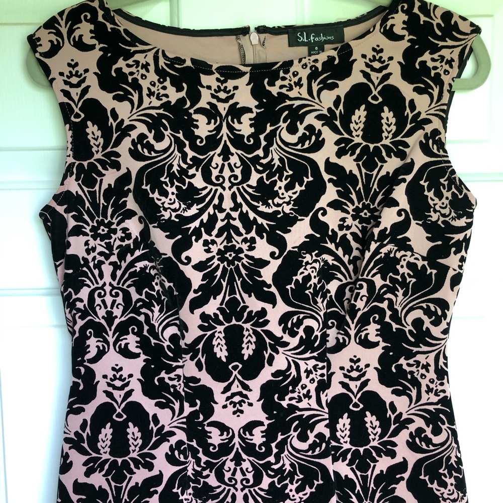 SL Fashions Velveteen print dress
